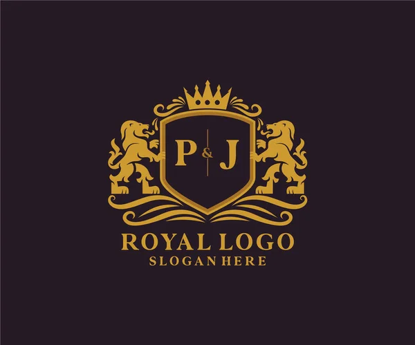 Lettre Lion Royal Luxury Logo Modèle Dans Art Vectoriel Pour — Image vectorielle