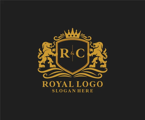 Letter Lion Royal Luxury Logo Template Arte Vettoriale Ristorante Royalty — Vettoriale Stock