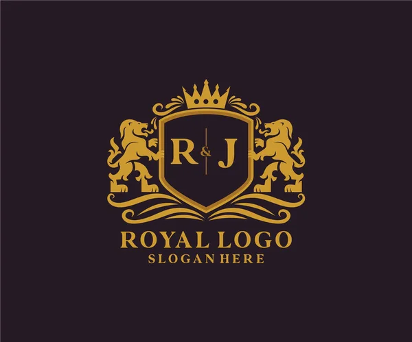 Lettre Lion Royal Luxury Logo Modèle Dans Art Vectoriel Pour — Image vectorielle