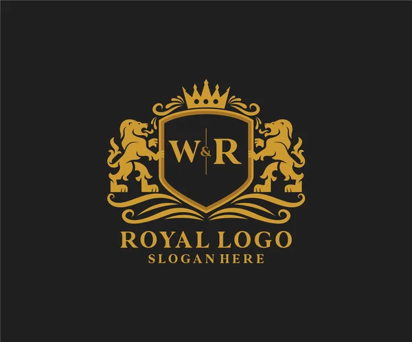 Letter Lion Royal Luxury Logo模板 用于餐馆 皇家饭店 精品店 咖啡店 赫拉尔迪奇 — 图库矢量图片