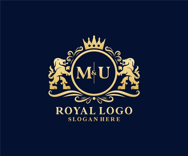 Letter Lion Royal Luxury Logo Template Vector Art Restaurant Royalty — 스톡 벡터