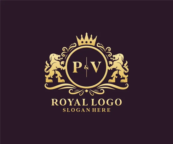 Шаблон Логотипа Letter Lion Royal Luxury Векторном Искусстве Ресторанов Королевских — стоковый вектор