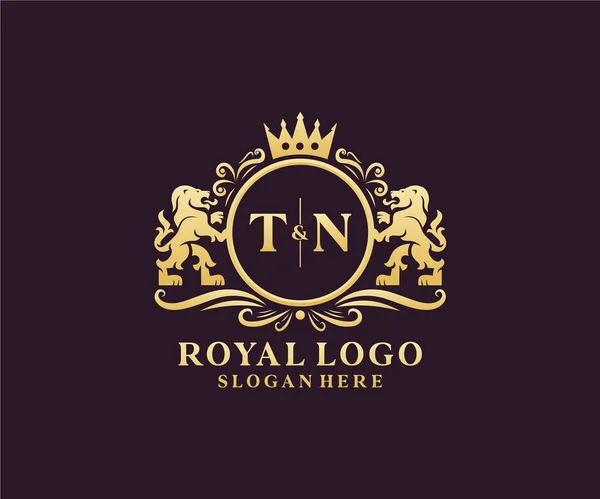 Letter Lion Royal Luxury Logo Template Vector Art Restaurant Royalty — 스톡 벡터