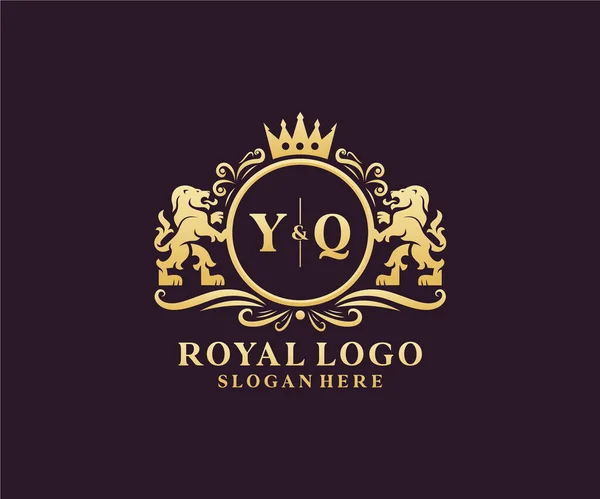 Letter Lion Royal Luxury Векторное Искусство Ресторанов Роялти Бутиков Кафе — стоковый вектор