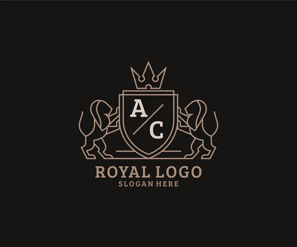 Letter Lion Royal Luxury Logo Template Vector Art Restaurant Royalty — Stock Vector