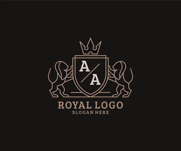 Letter Lion Royal Luxury Logo Template Vector Art Restaurant Royalty — Stock Vector