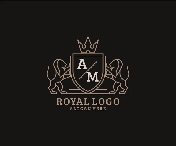 Lettre Lion Royal Luxury Logo Modèle Dans Art Vectoriel Pour — Image vectorielle