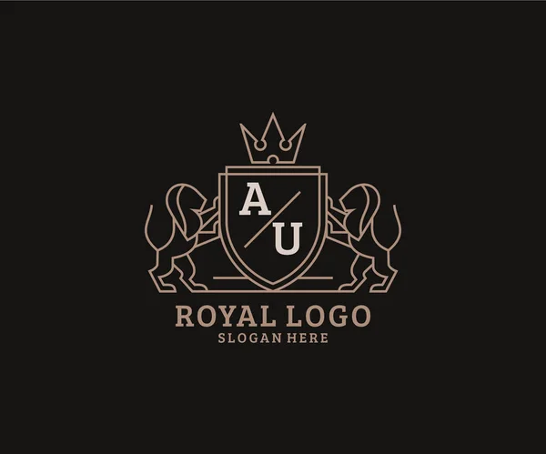 Lettre Lion Royal Luxury Logo Modèle Dans Art Vectoriel Pour — Image vectorielle