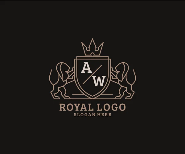 Lettre Lion Royal Luxury Logo Modèle Dans Art Vectoriel Pour — Image vectorielle