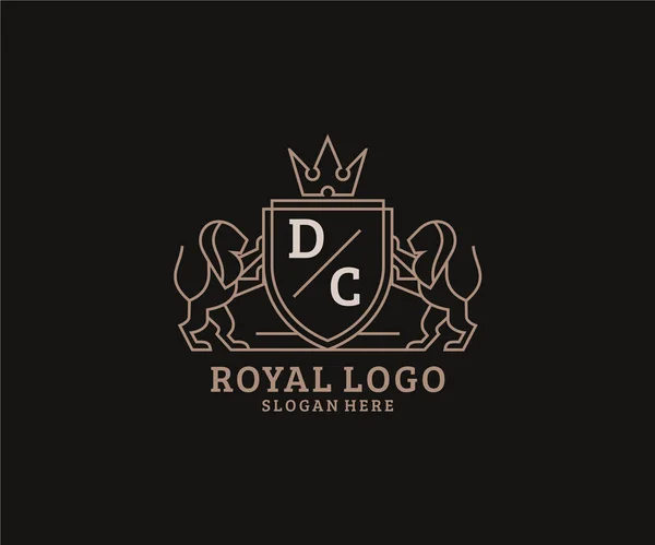 Letter Lion Royal Luxury Logo Template Vector Art Restaurant Royalty — Vetor de Stock