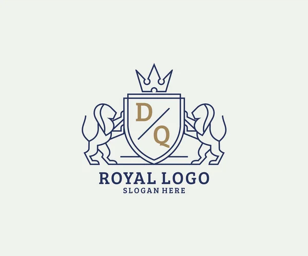 Carta Lion Royal Luxury Logo Plantilla Arte Vectorial Para Restaurante — Vector de stock