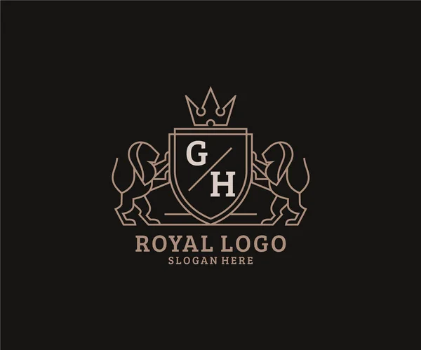 Lettre Lion Royal Luxury Logo Modèle Dans Art Vectoriel Pour — Image vectorielle