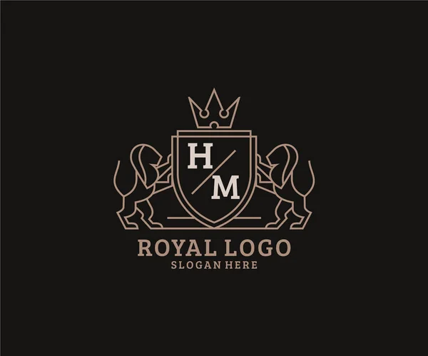 Lettre Lion Royal Luxury Logo Modèle Dans Art Vectoriel Pour — Image vectorielle