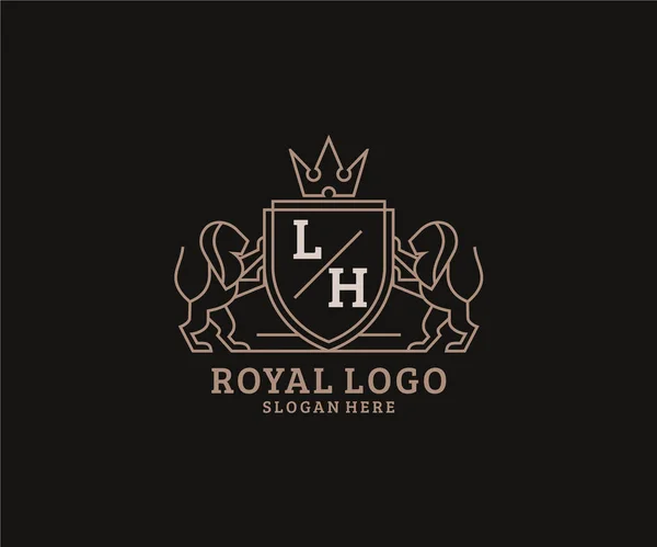 Lettre Lion Royal Luxury Logo Modèle Dans Art Vectoriel Pour — Image vectorielle