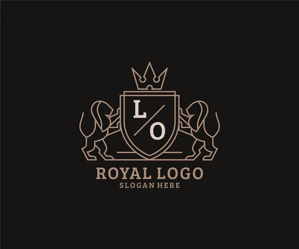 Lettre Lion Royal Luxury Logo Modèle Dans Art Vectoriel Pour — Image vectorielle