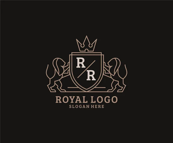 Letter Lion Royal Luxury Logo Template Vector Art Restaurant Royalty — Stock Vector