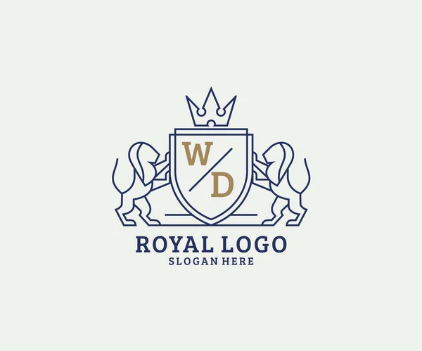 Letter Lion Royal Luxury Logo Šablona Vektorové Umění Pro Restaurace — Stockový vektor