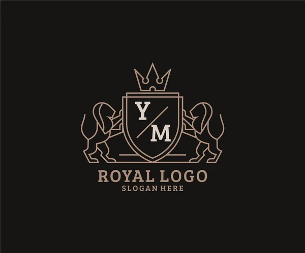 Letter Lion Royal Luxury Logo Vorlage Vektorkunst Für Restaurant Royalty — Stockvektor