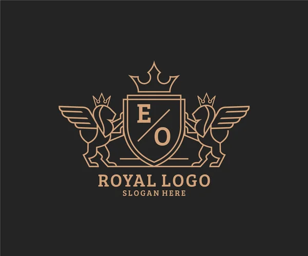 Letter Lion Royal Luxury Heraldic Wappen Logo Vorlage Vektorkunst Für — Stockvektor
