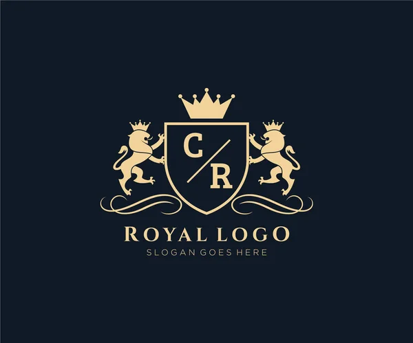 Letter Lion Royal Luxury Geraldic Crest Template Векторном Искусстве Ресторанов — стоковый вектор