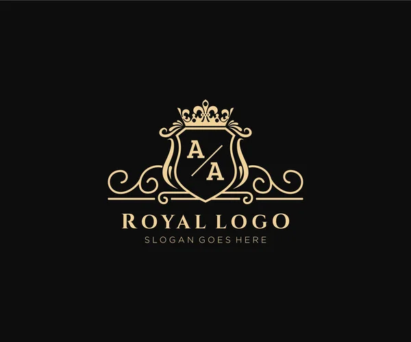 Letter Luxurious Brand Logo Template Pour Restaurant Royauté Boutique Café — Image vectorielle