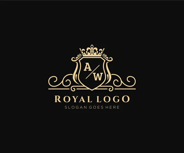 Letter Luxe Merk Logo Template Voor Restaurant Royalty Boutique Cafe — Stockvector