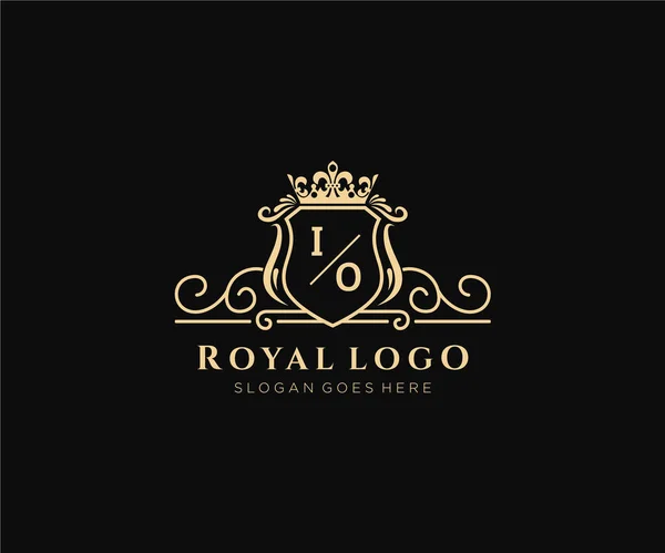 Letter Luxurious Brand Logo Template Restaurant Royalty Boutique Cafe Hotel — 스톡 벡터