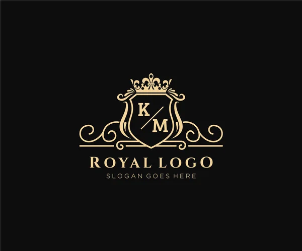 Letter Luxurious Brand Logo Template Restaurant Royalty Boutique Cafe Hotel — 스톡 벡터
