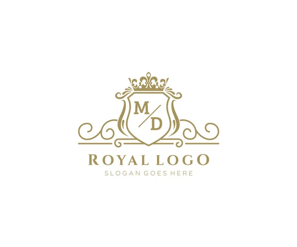 Letter Luxurious Brand Logo Template Restaurant Royalty Boutique Cafe Hotel — 스톡 벡터