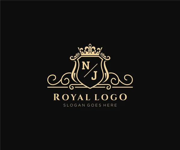 Letter Luxurious Brand Logo Template Restaurant Royalty Boutique Cafe Hotel — Stock Vector