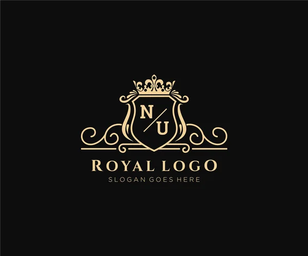 Letter Luxurious Brand Logo Template Restaurant Royalty Boutique Cafe Hotel — стоковий вектор