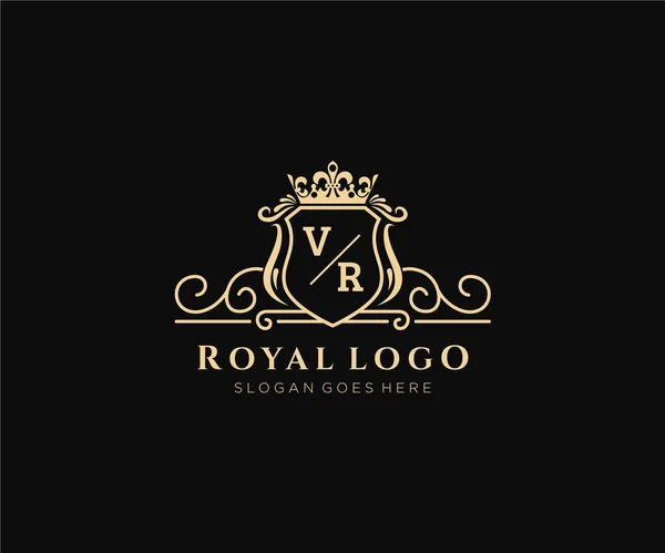 Letter Luxurious Brand Logo Template Restaurant Royalty Boutique Cafe Hotel — 图库矢量图片