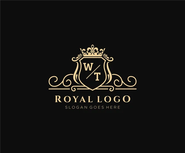 Brev Lyxig Märke Logotyp Mall För Restaurang Royalty Boutique Cafe — Stock vektor