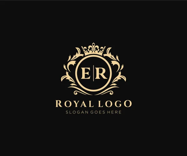 采购产品Er字母豪华的品牌标志模板 为餐厅 咖啡店 Heraldic 时装和其他矢量插图 — 图库矢量图片