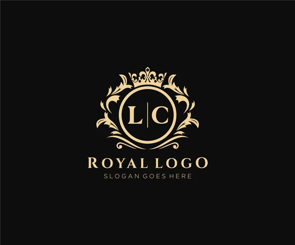 Letter Luxurious Brand Logo Template Restaurant Royalty Boutique Cafe Hotel — 图库矢量图片