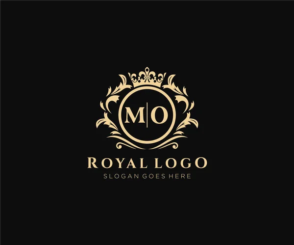 Letter Luxurious Brand Logo Template Restaurant Royalty Boutique Cafe Hotel — 스톡 벡터