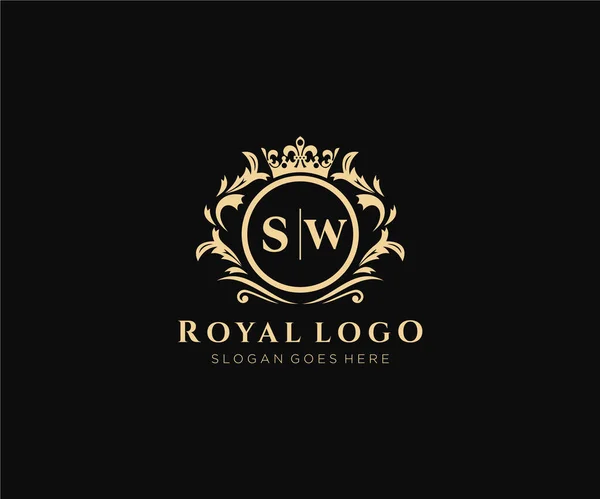 Letter Luxurious Brand Logo Πρότυπο Για Εστιατόριο Royalty Boutique Cafe — Διανυσματικό Αρχείο