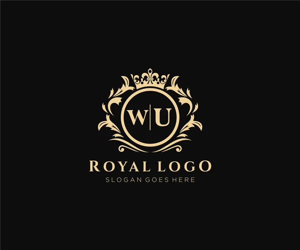 Carta Lujosa Marca Logo Plantilla Para Restaurante Royalty Boutique Café — Vector de stock