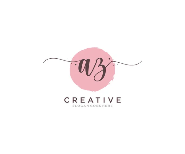 Feminine Logo Beauty Monogram Elegant Logo Design Handwriting Logo Initial — Stock Vector