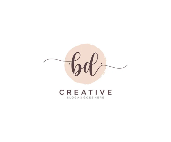 Monogramma Bellezza Logo Femminile Elegante Design Del Logo Logo Scrittura — Vettoriale Stock