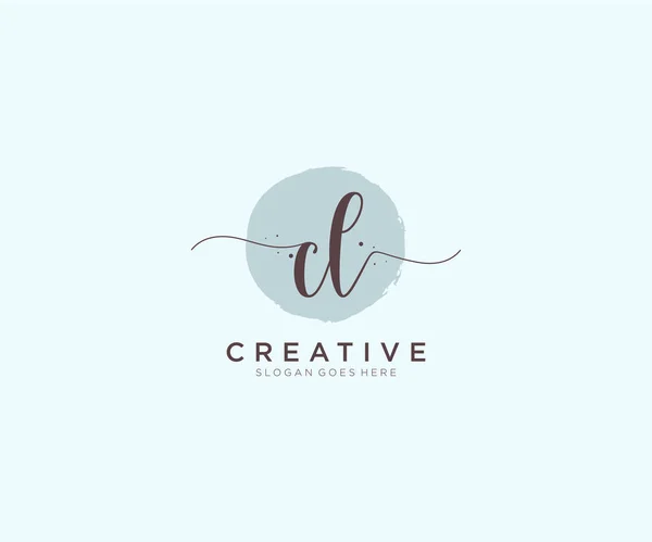 Feminine Logo Beauty Monogram Elegant Logo Design Handwriting Logo Initial — Stock Vector