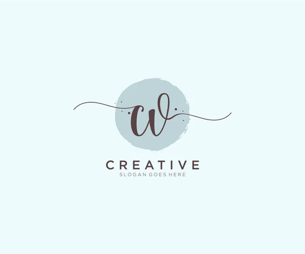 Kadın Logosu Zarif Logo Tasarımı Ilk Imzadan Oluşan Yazısı Logosu — Stok Vektör