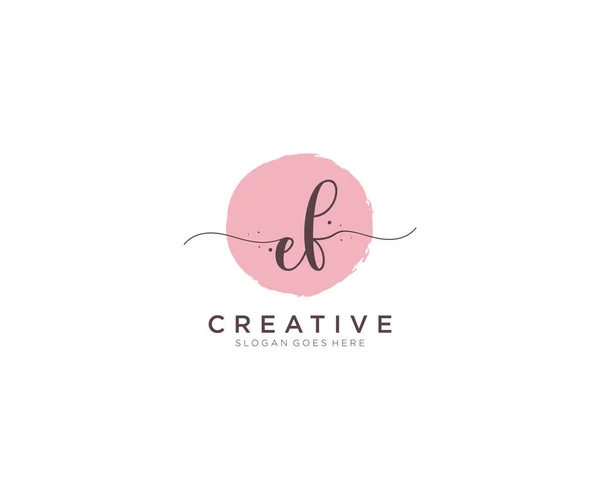 Feminine Logo Belleza Monograma Elegante Logotipo Diseño Logotipo Escritura Mano — Vector de stock