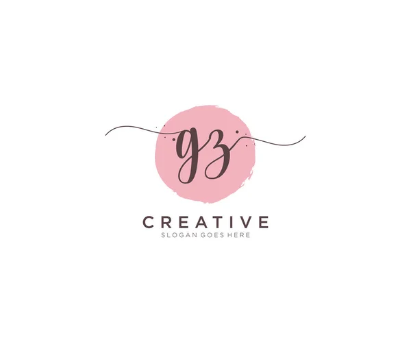 Feminine Logo Belleza Monograma Elegante Diseño Del Logotipo Logotipo Escritura — Vector de stock