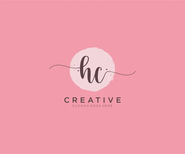 Feminine Logo Beauty Monogram Elegant Logo Design Handwriting Logo Initial — Stock Vector