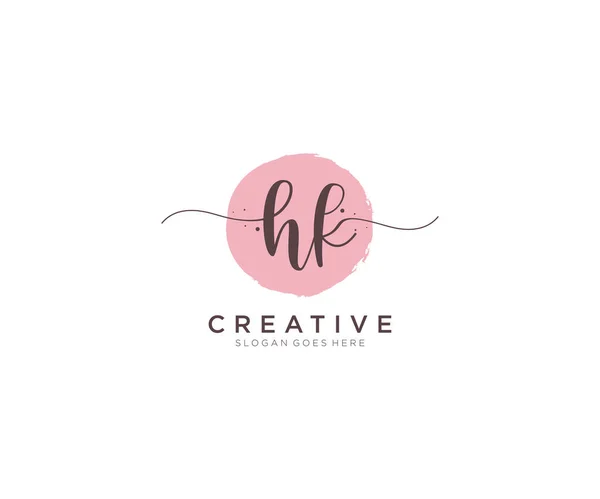 Vrouwelijk Logo Schoonheid Monogram Elegant Logo Ontwerp Handschrift Logo Van — Stockvector