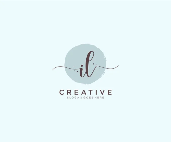 Feminine Logo Beauty Monogram Elegant Logo Design Handwriting Logo Initial — Stock Vector