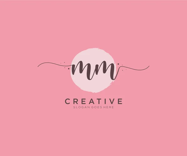 Feminine Logo Belleza Monograma Elegante Logotipo Diseño Logotipo Escritura Mano — Archivo Imágenes Vectoriales