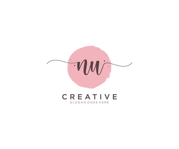 Feminine Logo Beauty Monogram Elegant Logo Design Prawing Logo Initial — стоковый вектор