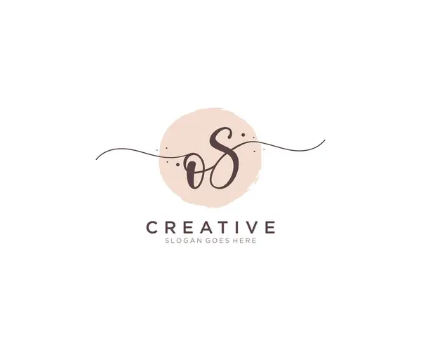 Feminine Logo Beauty Monogram Elegant Logo Design Handwriting Logo Initial — Stock Vector